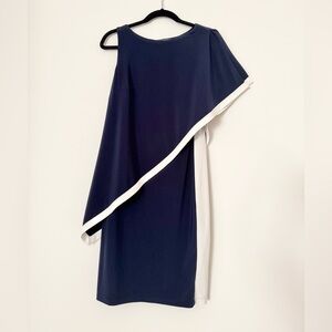 Ralph Lauren Navy and White Asymmetrical Dress